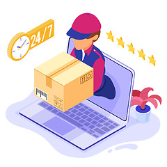 Image showing online order package delivery service