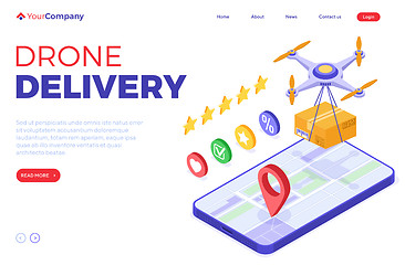 Image showing Drone delivery online order package