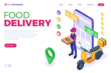 Image showing online food order package delivery service