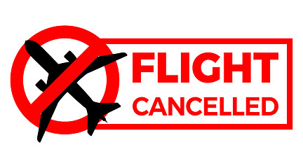 Image showing Flight Cancelled Airplane Covid-19 Coronavirus