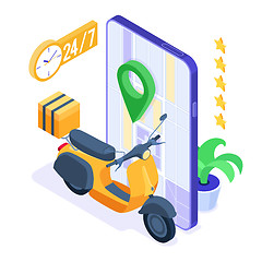 Image showing online food order package delivery service