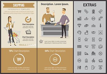 Image showing Shopping infographic template, elements and icons.