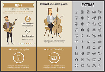 Image showing Music infographic template, elements and icons.