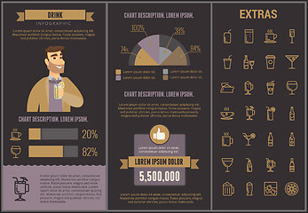 Image showing Drink infographic template, elements and icons.