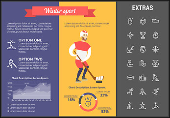 Image showing Winter sport infographic template, elements, icons