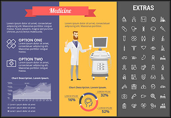 Image showing Medicine infographic template, elements and icons.