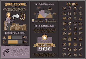 Image showing Online business infographic template and elements.