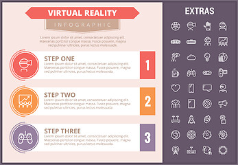 Image showing Virtual reality infographic template and elements.