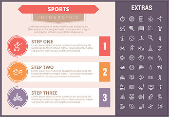 Image showing Sports infographic template, elements and icons.