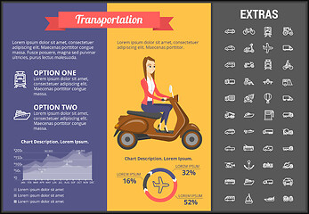 Image showing Transportation infographic template and elements.