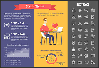 Image showing Social media infographic template, elements, icons