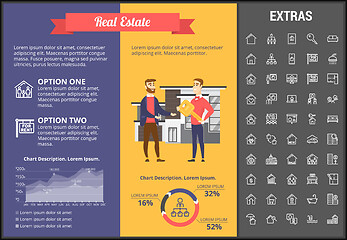 Image showing Real estate infographic template, elements, icons.