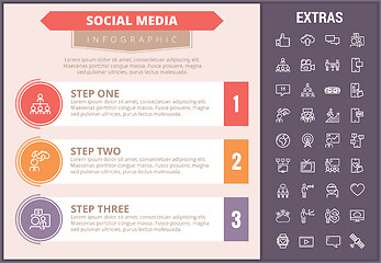 Image showing Social media infographic template, elements, icons