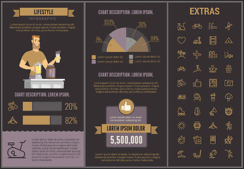 Image showing Lifestyle infographic template, elements and icons