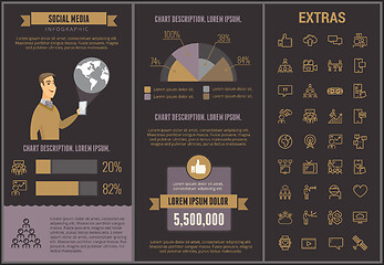 Image showing Social media infographic template, elements, icons