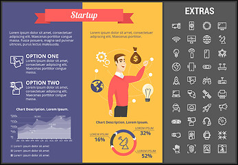 Image showing Startup infographic template, elements and icons.