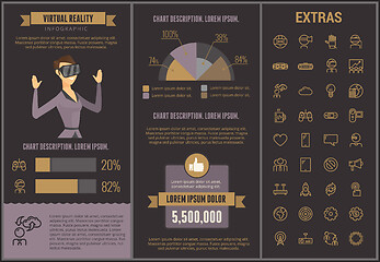 Image showing Virtual reality infographic template and elements.