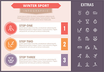 Image showing Winter sport infographic template, elements, icons