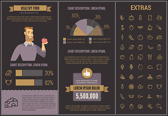 Image showing Healthy food infographic template, elements, icons