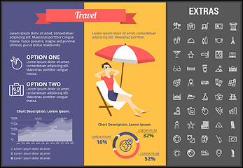 Image showing Travel infographic template, elements and icons.