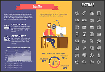 Image showing Media infographic template, elements and icons.