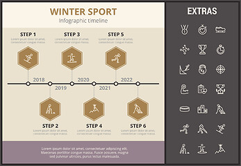 Image showing Winter sport infographic template, elements, icons