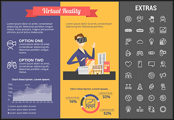 Image showing Virtual reality infographic template and elements.