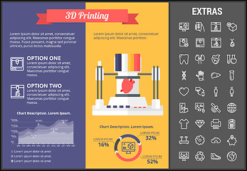 Image showing 3D printing infographic template and elements.