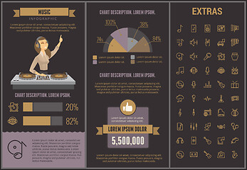 Image showing Music infographic template, elements and icons.