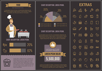 Image showing Food infographic template, elements and icons.