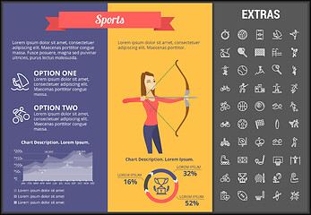 Image showing Sports infographic template, elements and icons.