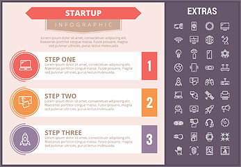 Image showing Startup infographic template, elements and icons.