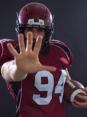 Image showing American football player pointing