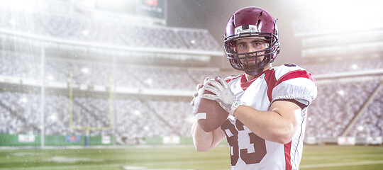 Image showing american football player throwing ball