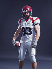 Image showing American Football Player isolated on gray