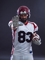 Image showing American football player pointing