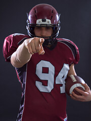 Image showing American football player pointing