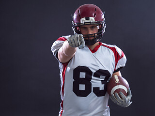 Image showing American football player pointing