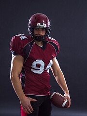 Image showing American Football Player isolated on gray