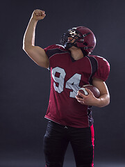 Image showing american football player celebrating touchdown