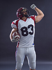 Image showing american football player celebrating touchdown