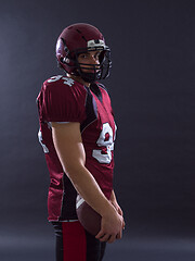 Image showing American Football Player isolated on gray