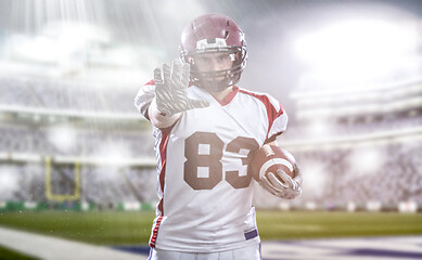 Image showing portrait of confident American football player