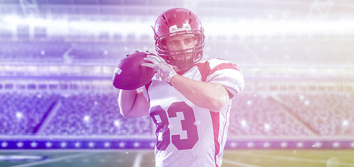 Image showing american football player throwing ball