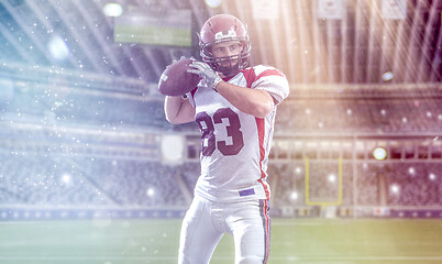 Image showing american football player throwing ball