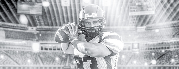 Image showing american football player throwing ball