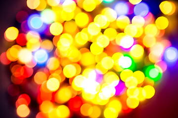 Image showing multi-colored bokeh on a black background