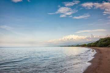 Image showing a dark sand beach in northern Bali Indonesia