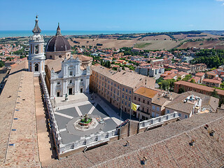 Image showing flight over Basilica della Santa Casa Loreto Italy