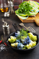 Image showing Coloured cauliflowers 